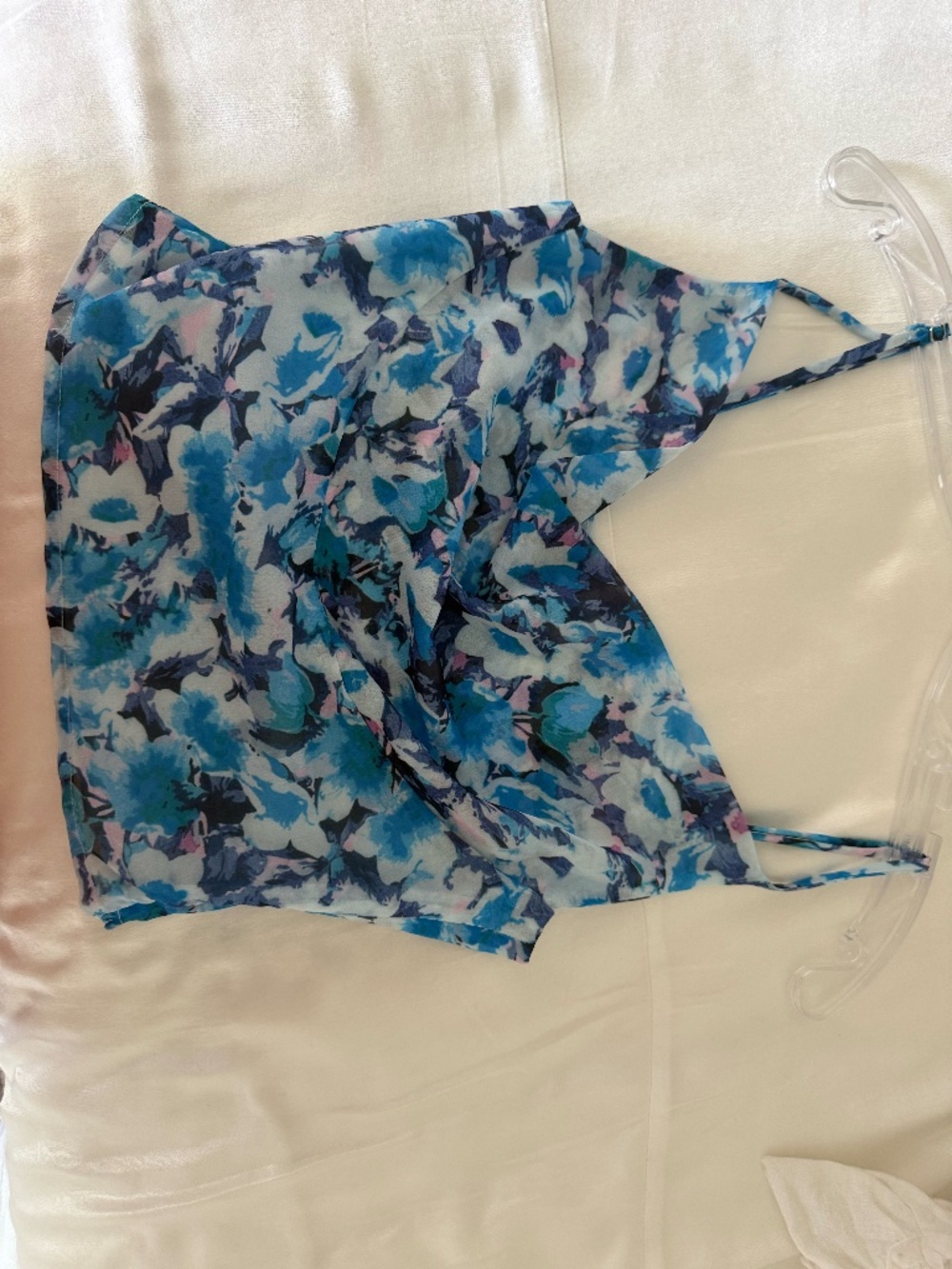 More To Come Blue Floral Halter Top XS